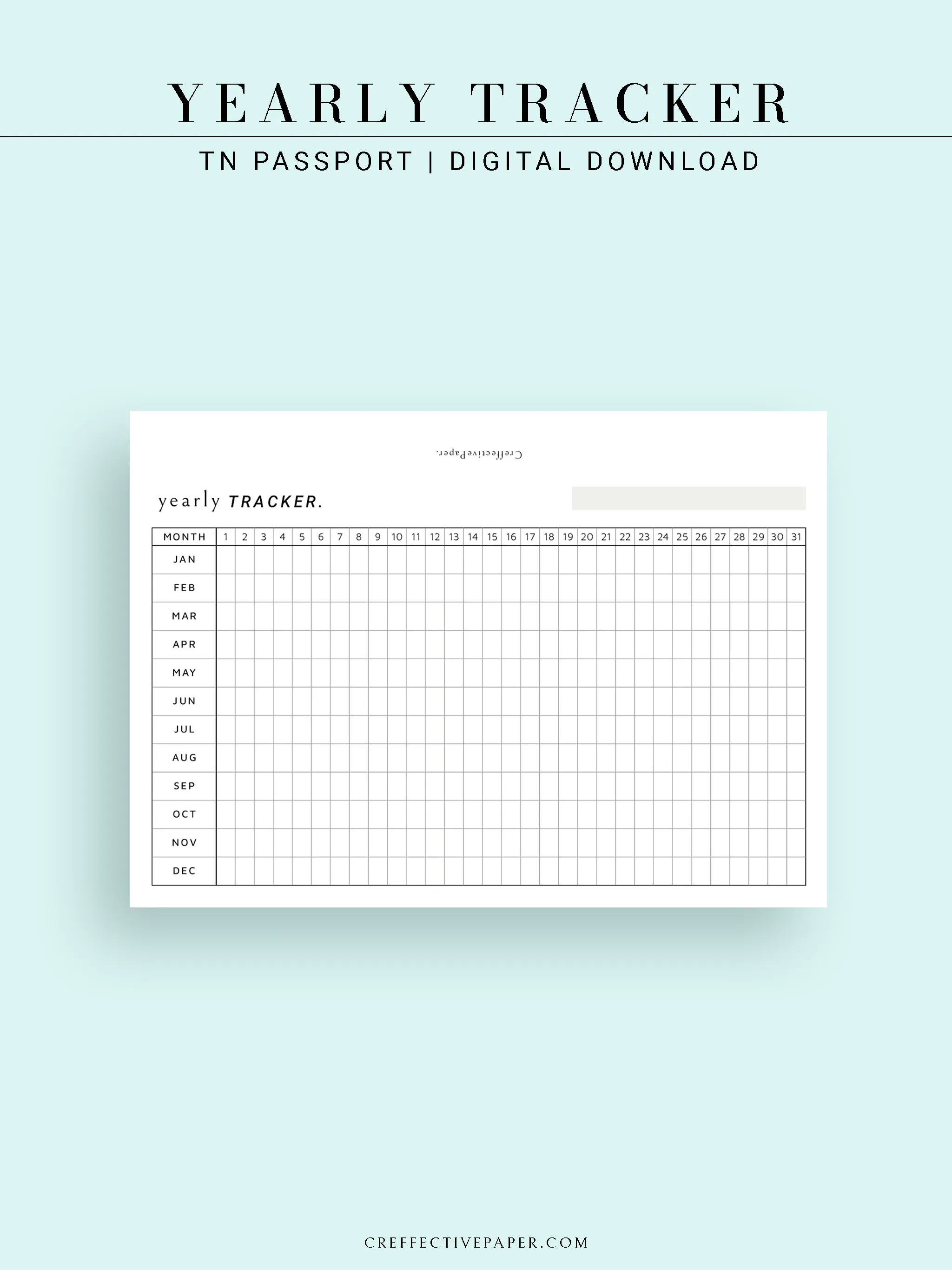 Y107 | Yearly Tracker, Habit Tracking Template