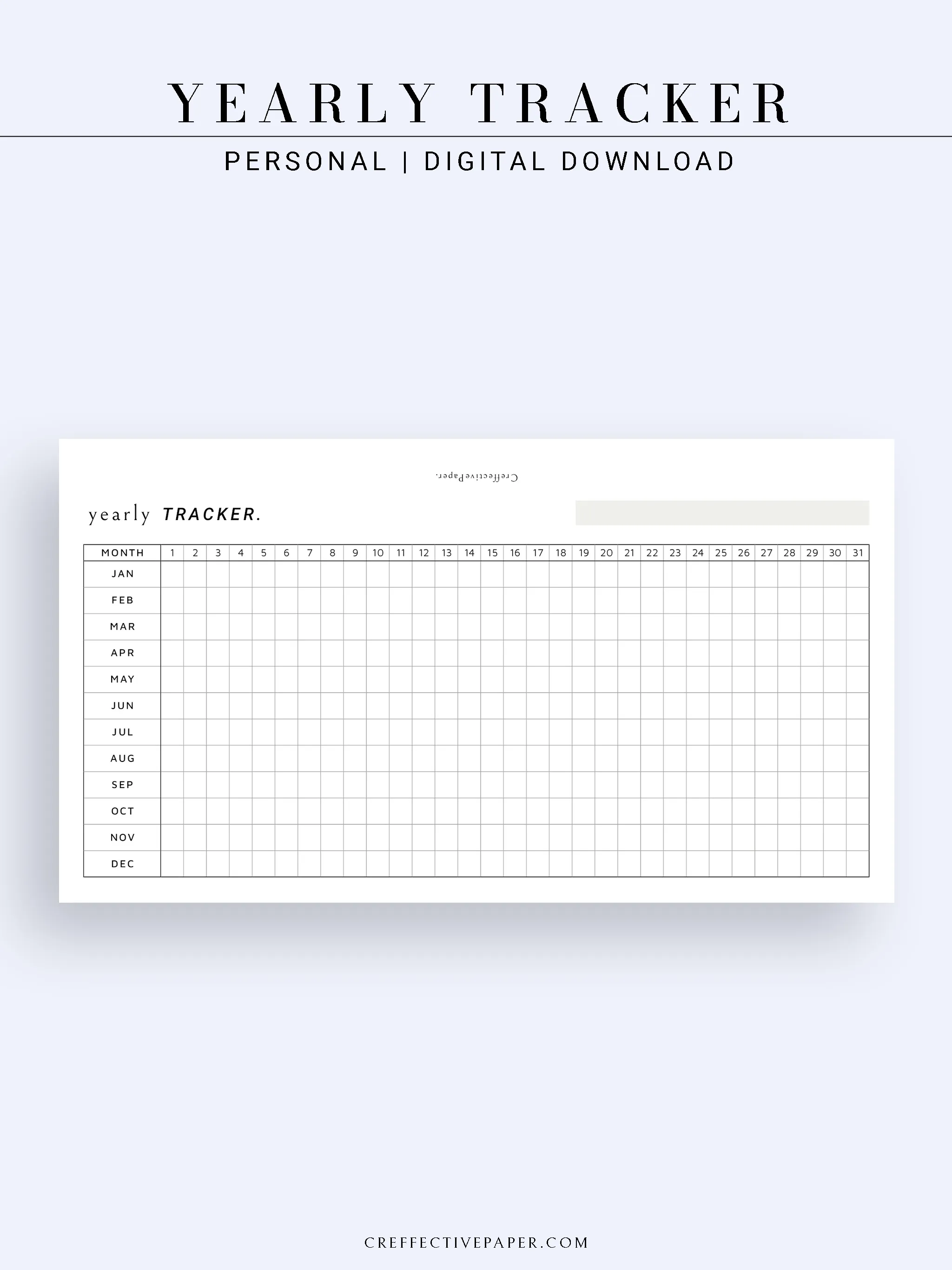 Y107 | Yearly Tracker, Habit Tracking Template