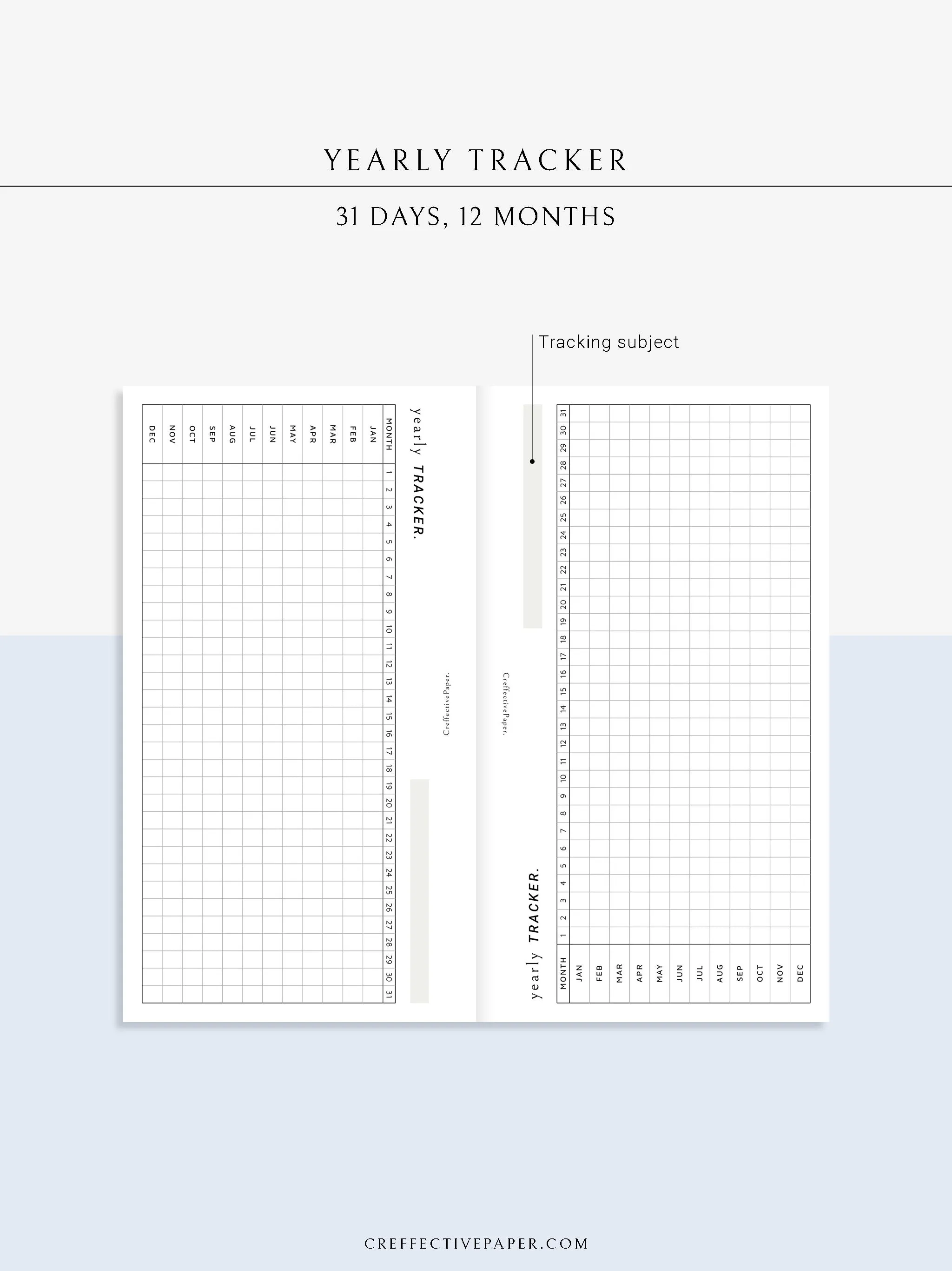 Y107 | Yearly Tracker, Habit Tracking Template