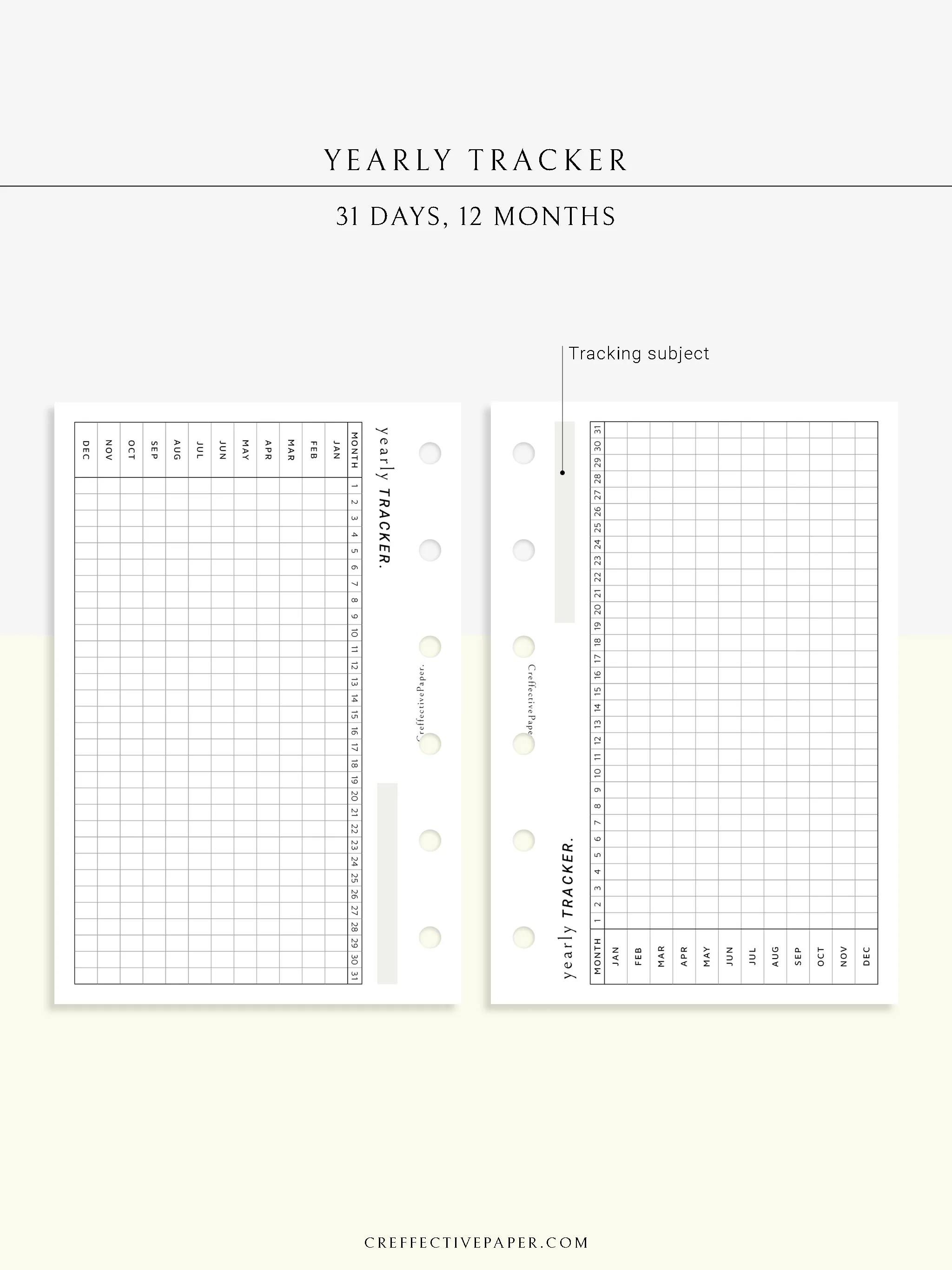 Y107 | Yearly Tracker, Habit Tracking Template