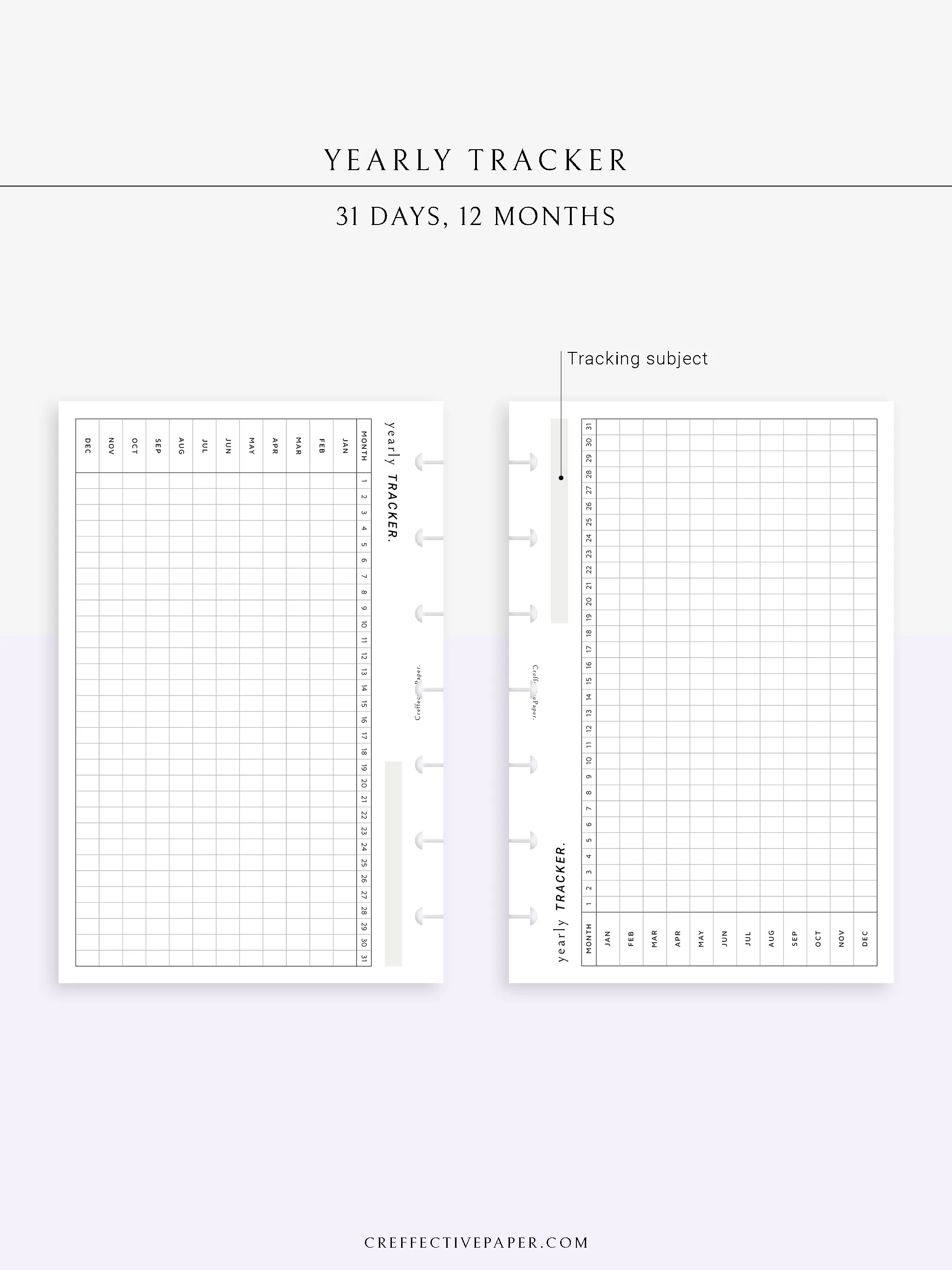 Y107 | Yearly Tracker, Habit Tracking Template