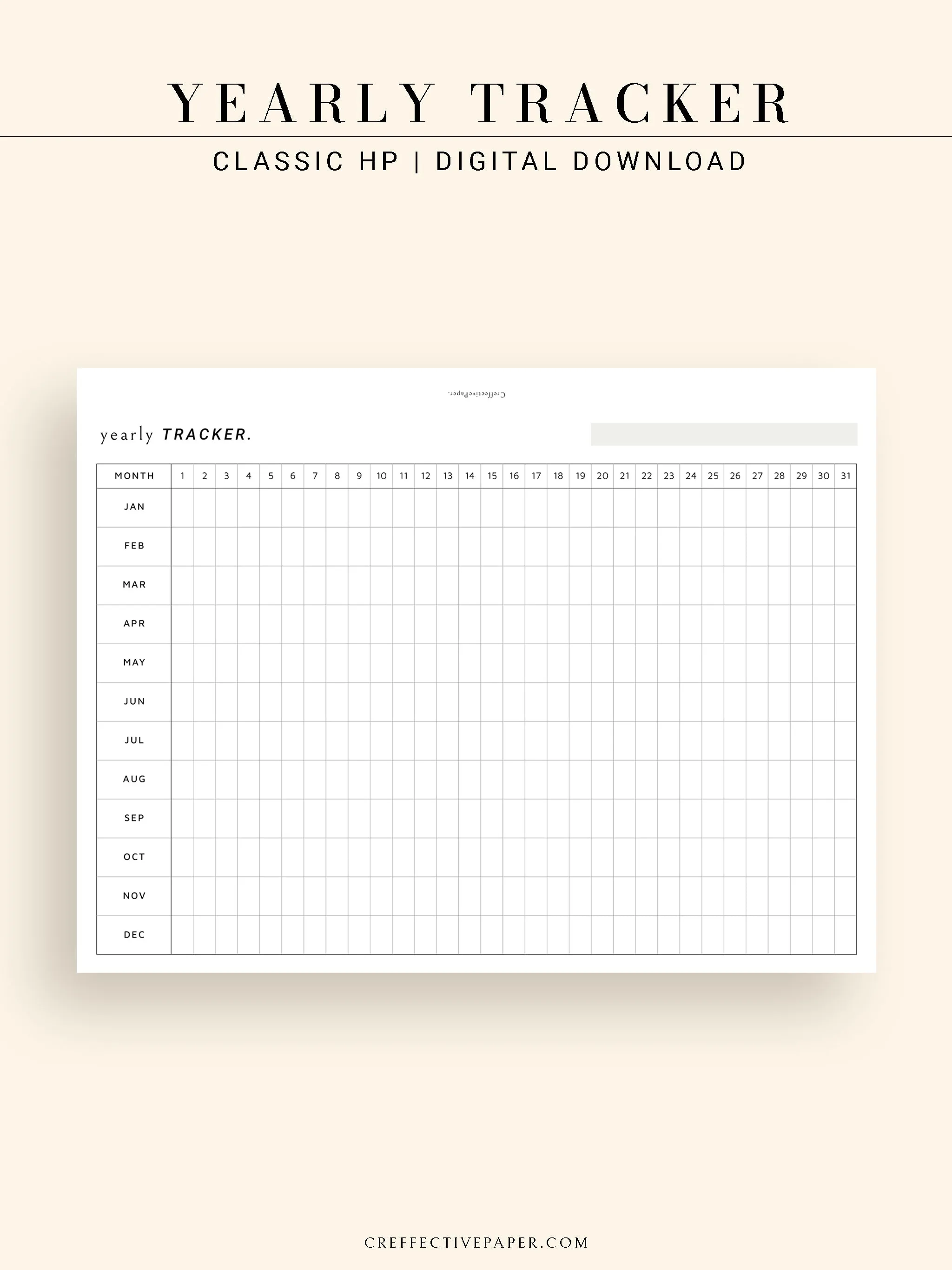 Y107 | Yearly Tracker, Habit Tracking Template