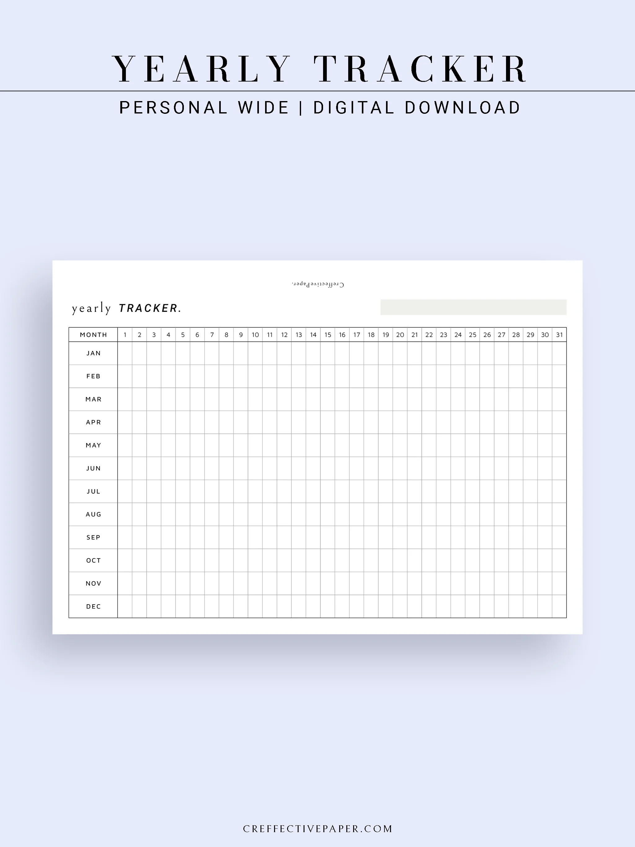 Y107 | Yearly Tracker, Habit Tracking Template