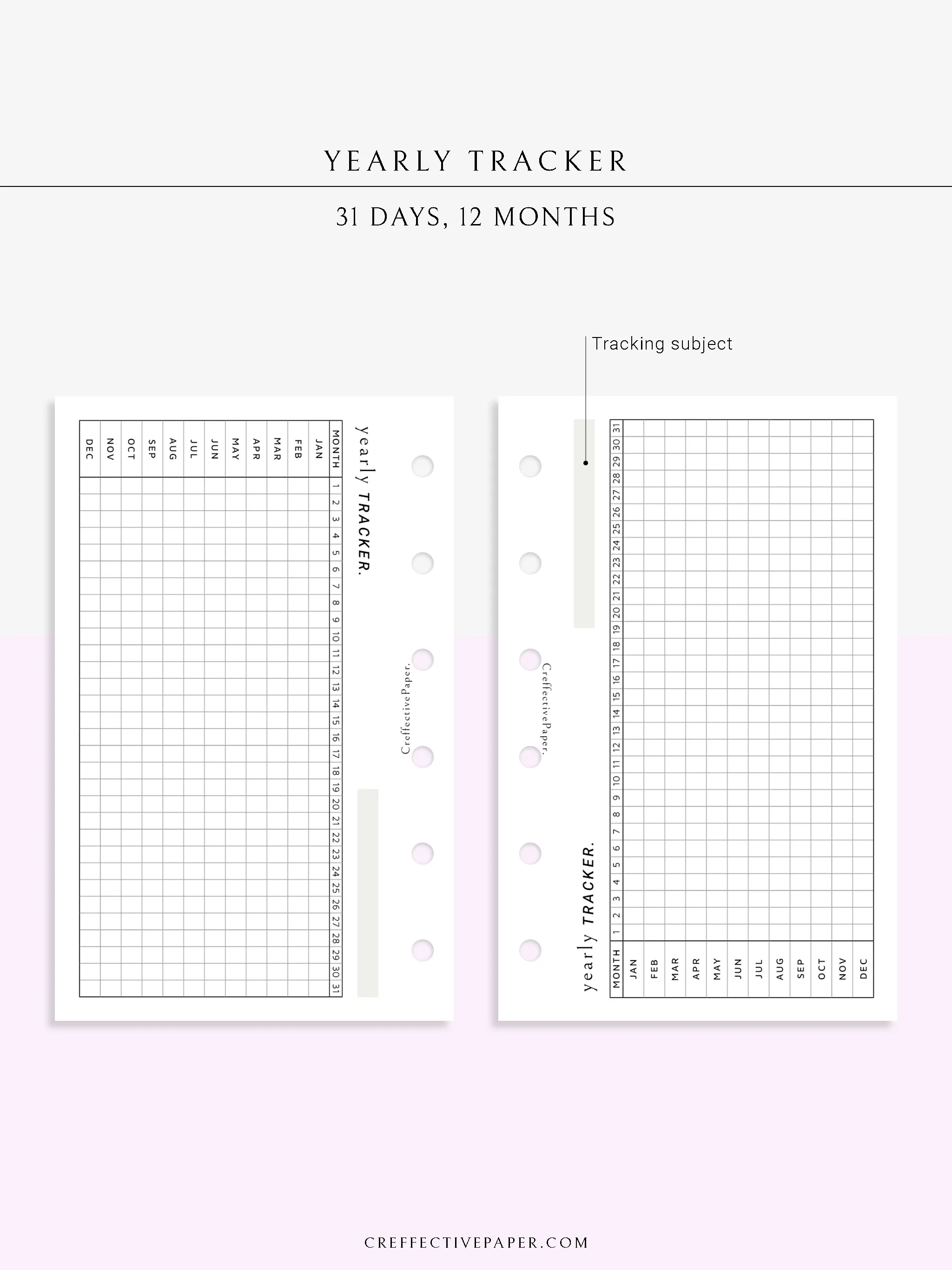 Y107 | Yearly Tracker, Habit Tracking Template