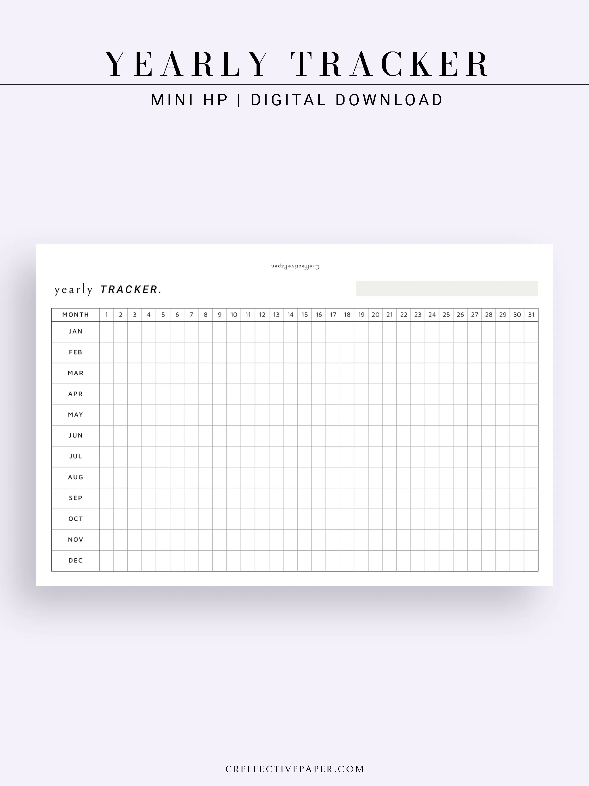 Y107 | Yearly Tracker, Habit Tracking Template