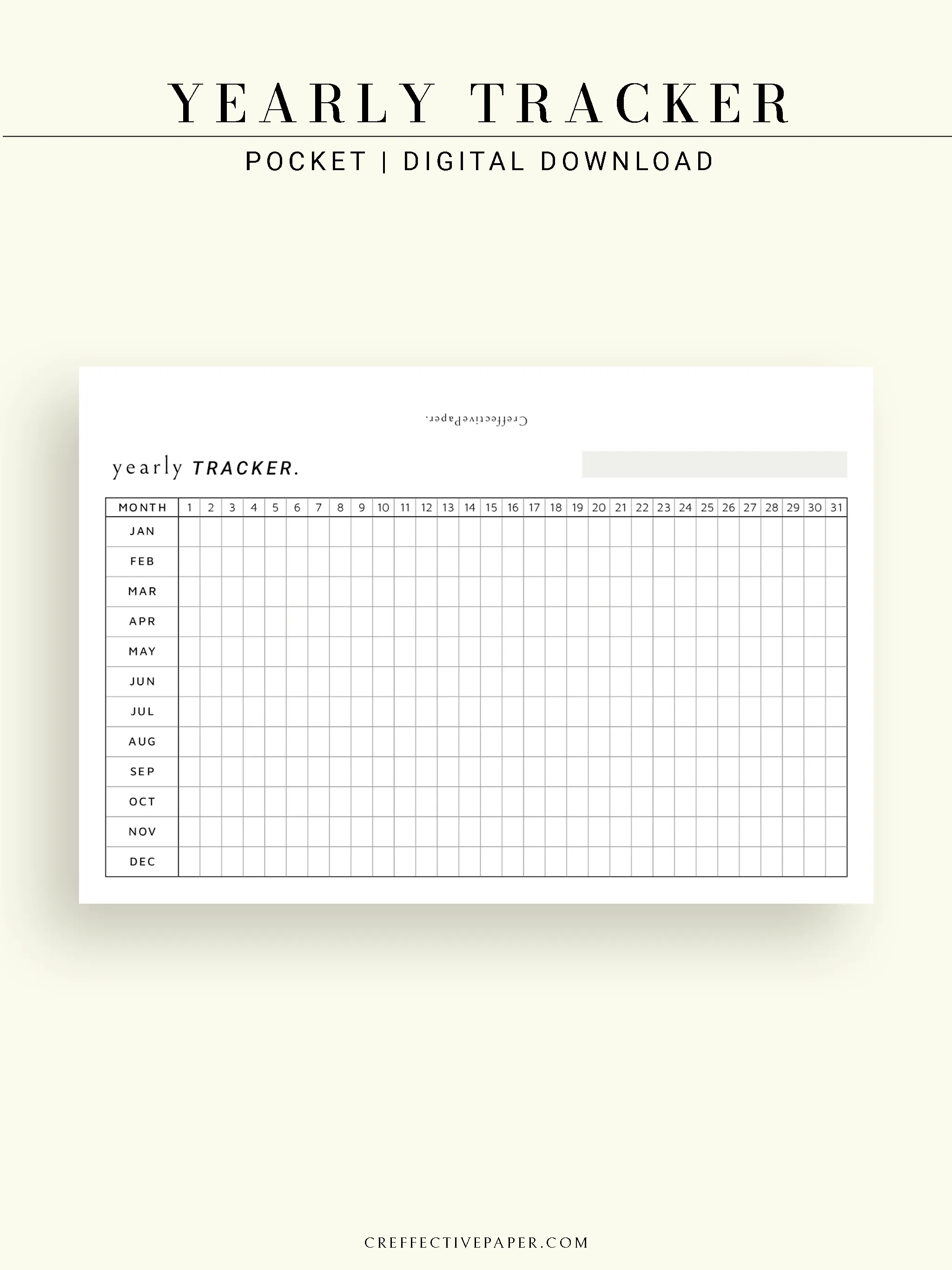 Y107 | Yearly Tracker, Habit Tracking Template