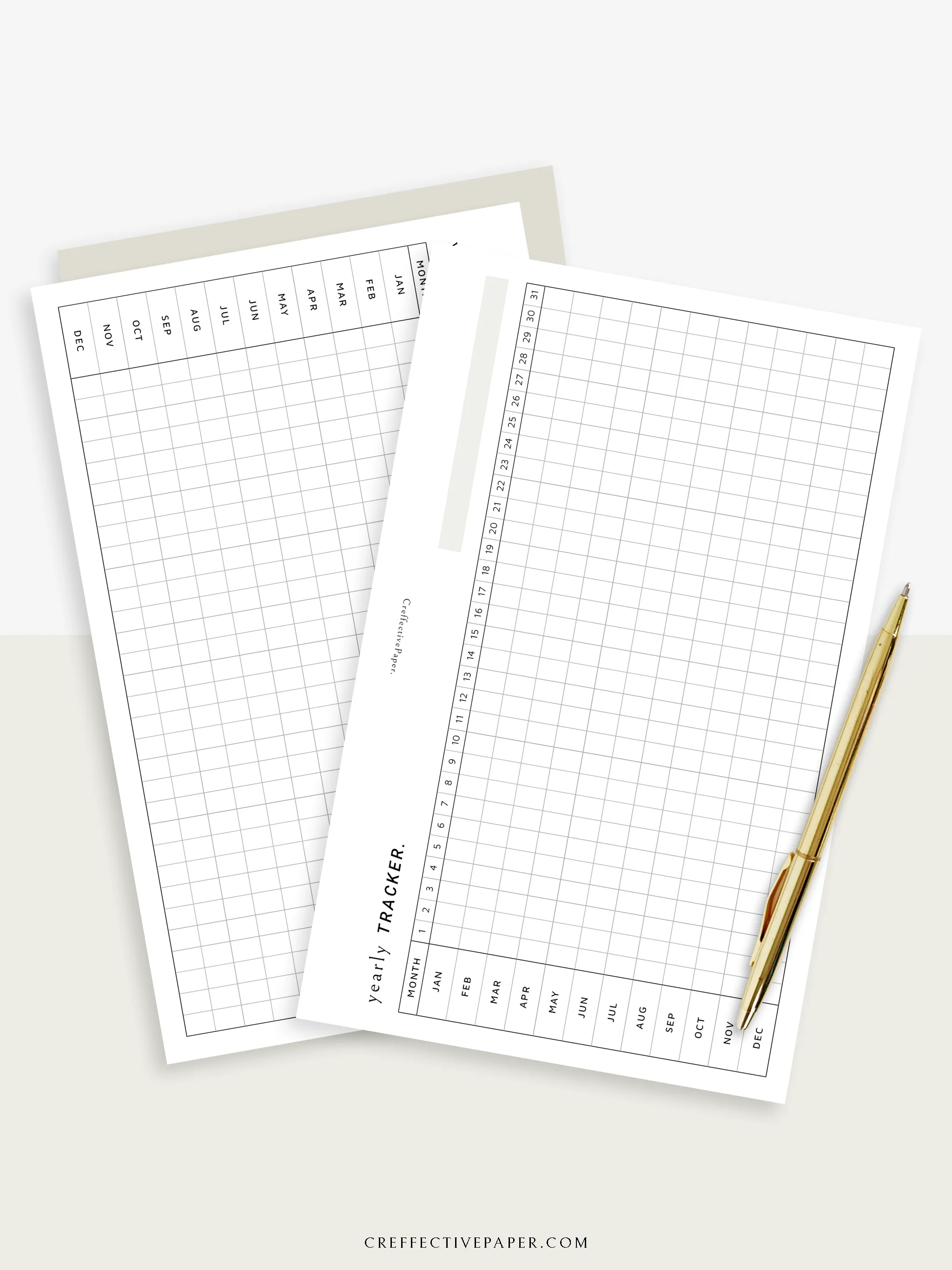 Y107 | Yearly Tracker, Habit Tracking Template