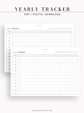 Y107 | Yearly Tracker, Habit Tracking Template