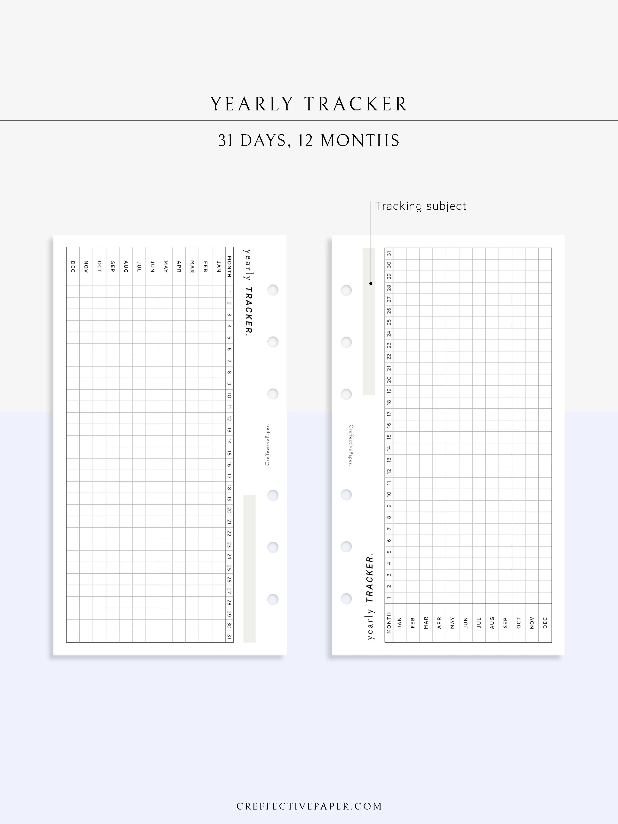 Y107 | Yearly Tracker, Habit Tracking Template