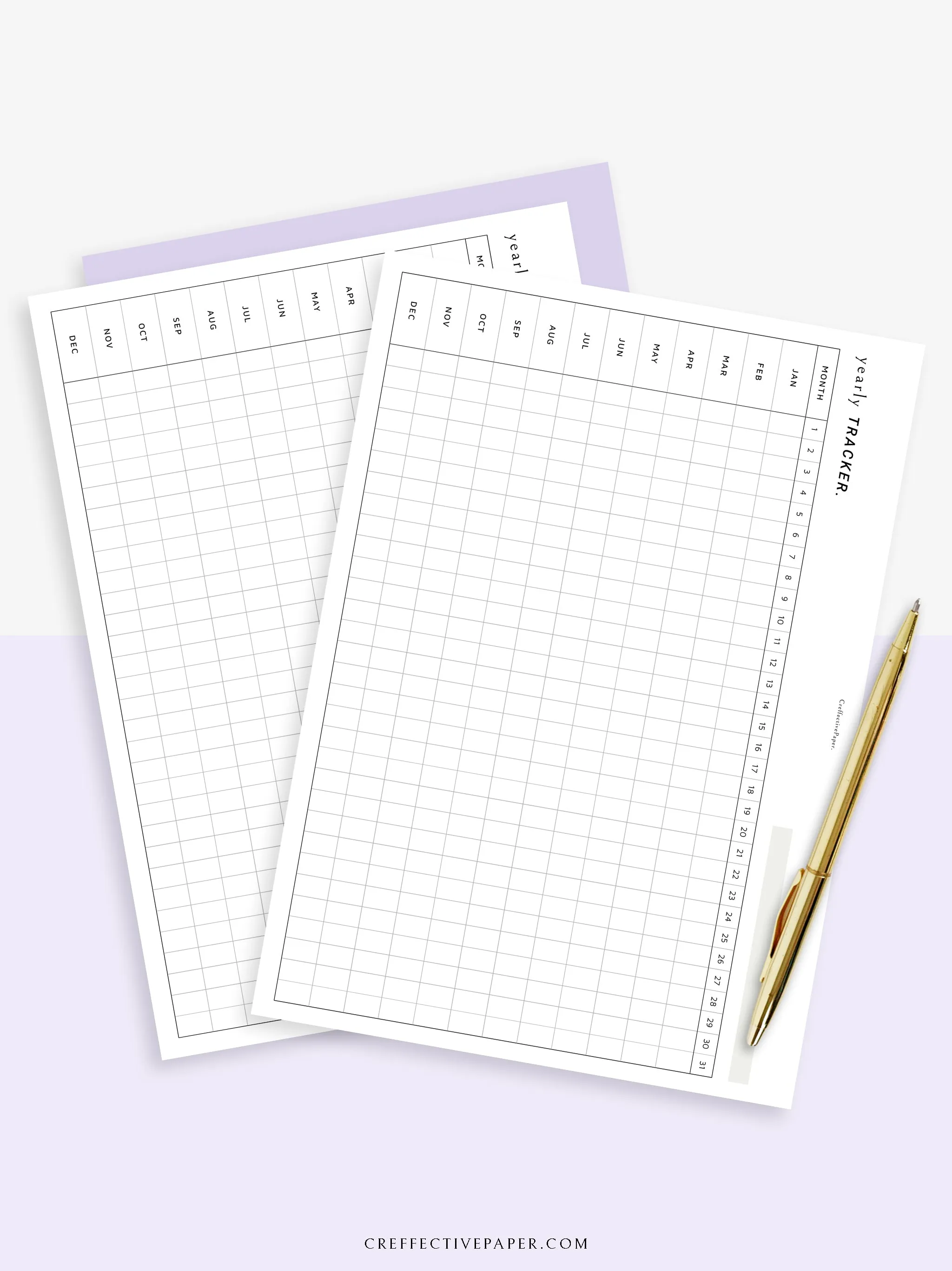 Y107 | Yearly Tracker, Habit Tracking Template