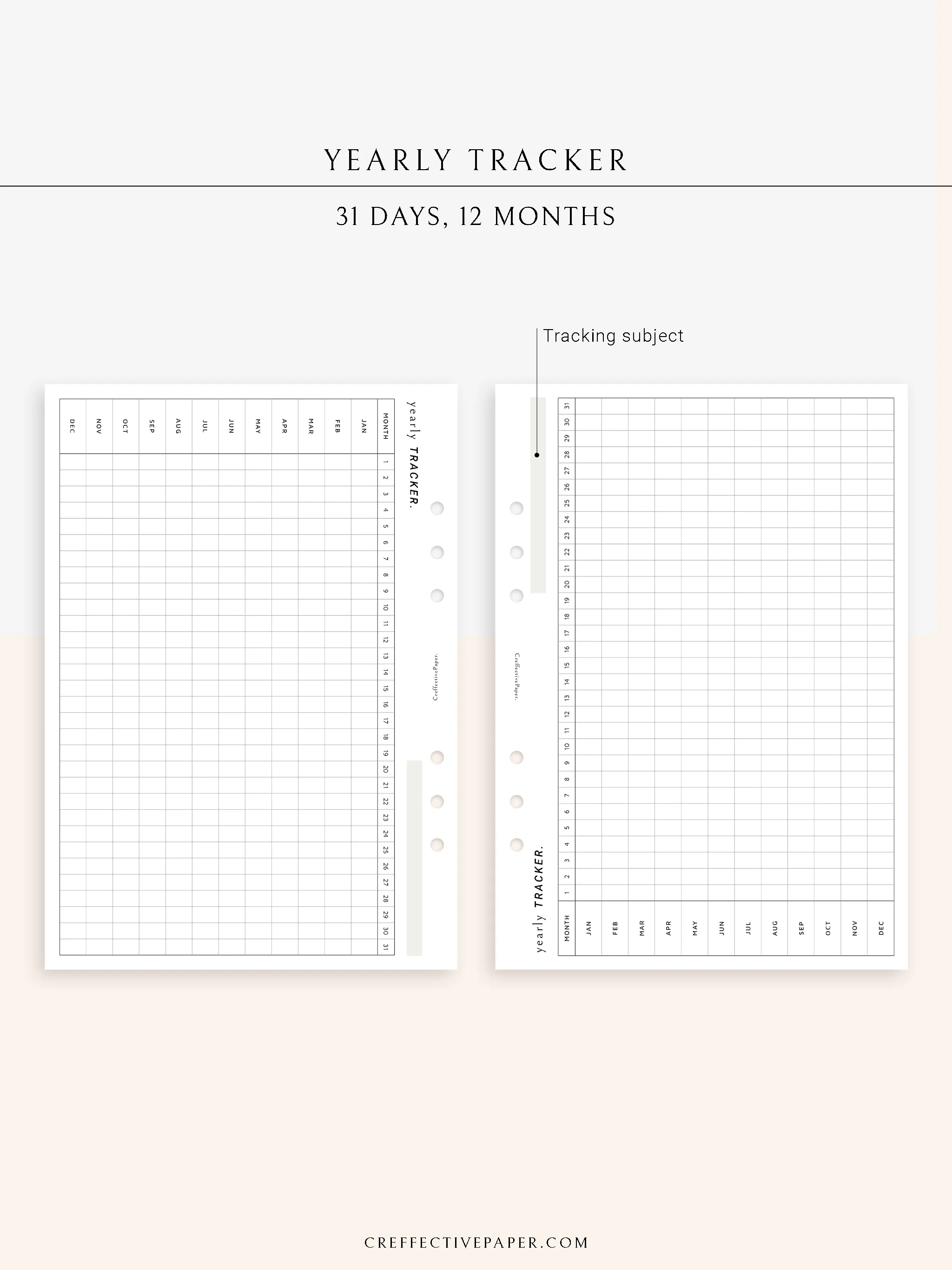 Y107 | Yearly Tracker, Habit Tracking Template