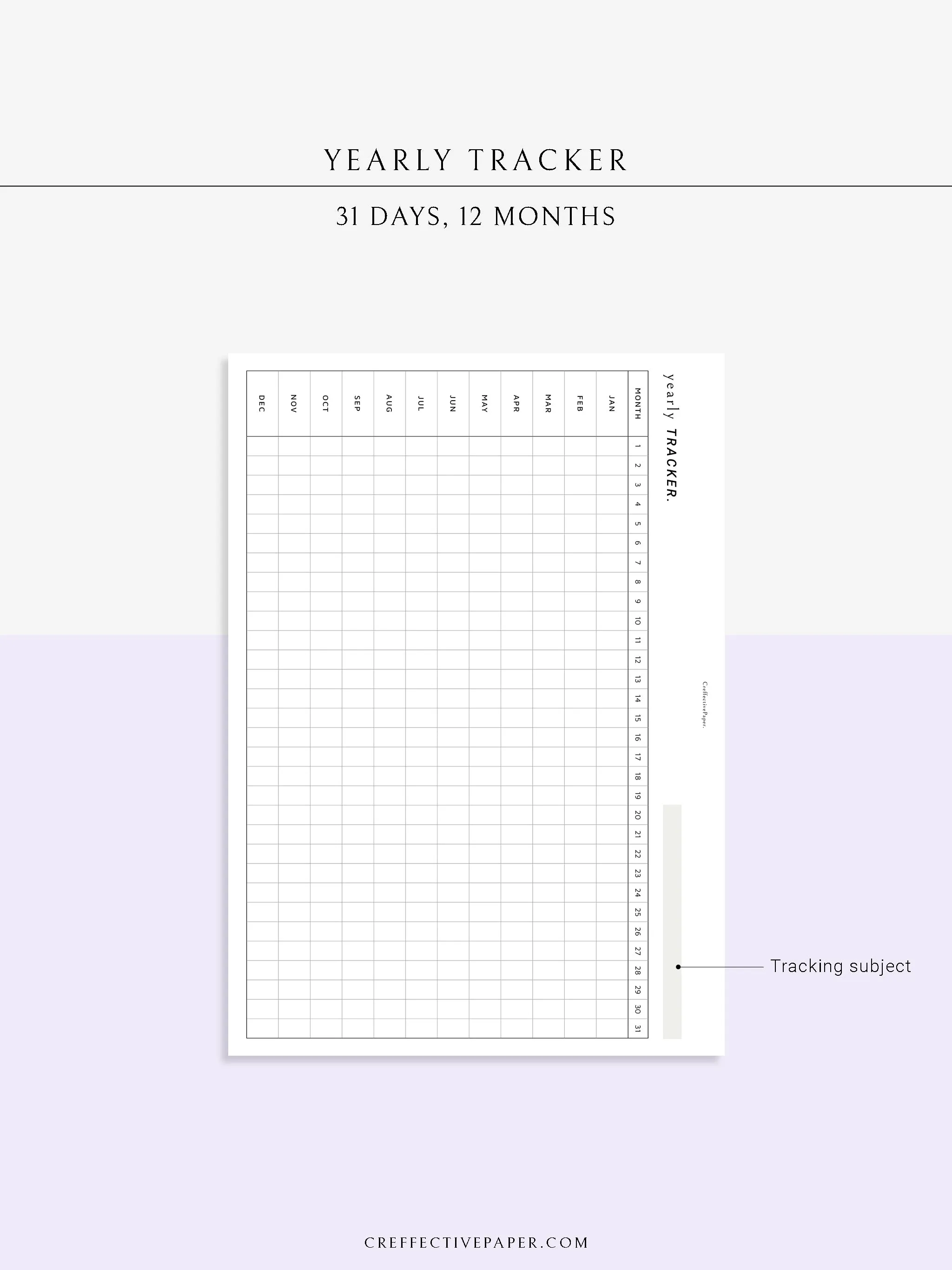 Y107 | Yearly Tracker, Habit Tracking Template