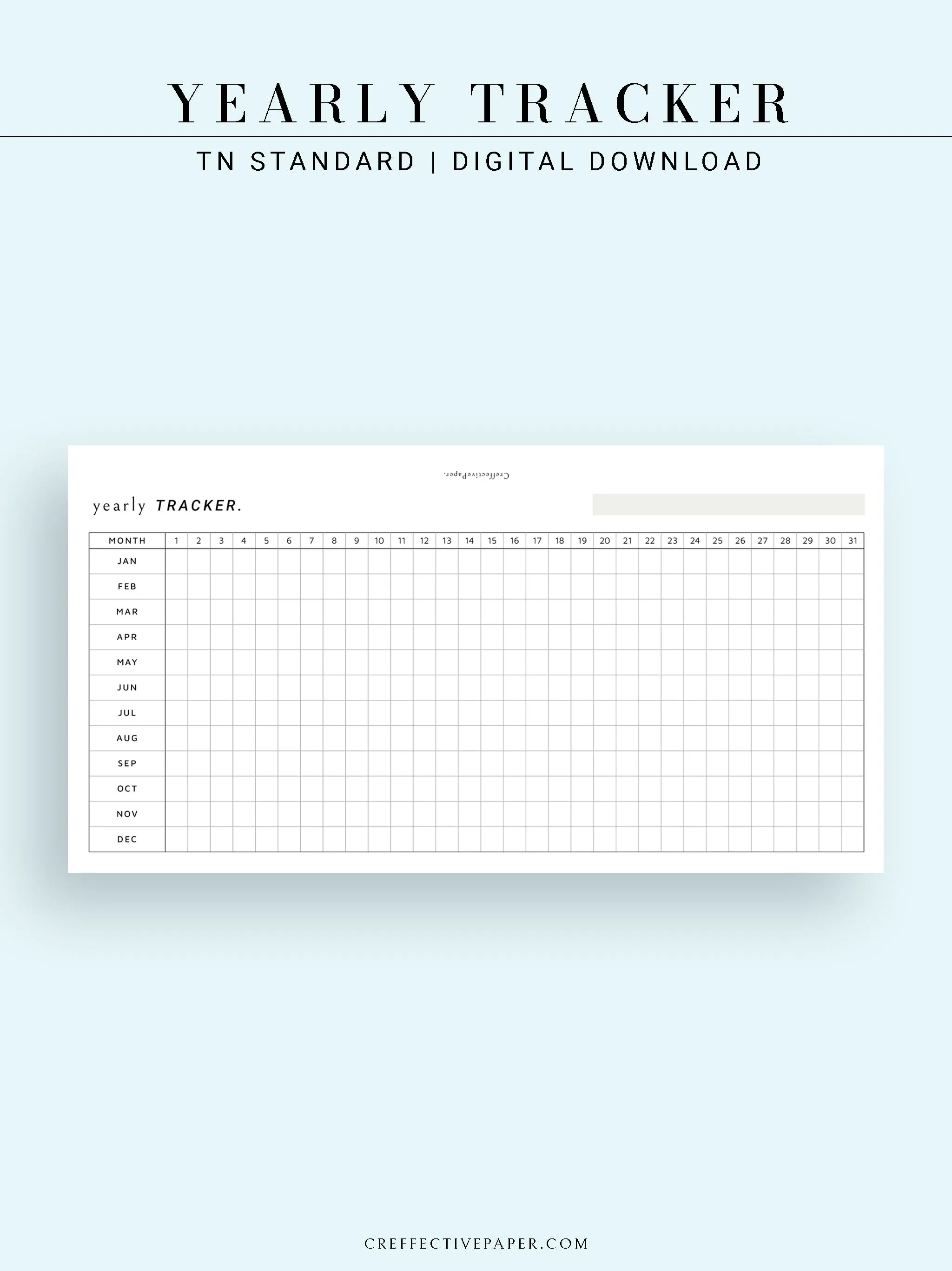 Y107 | Yearly Tracker, Habit Tracking Template