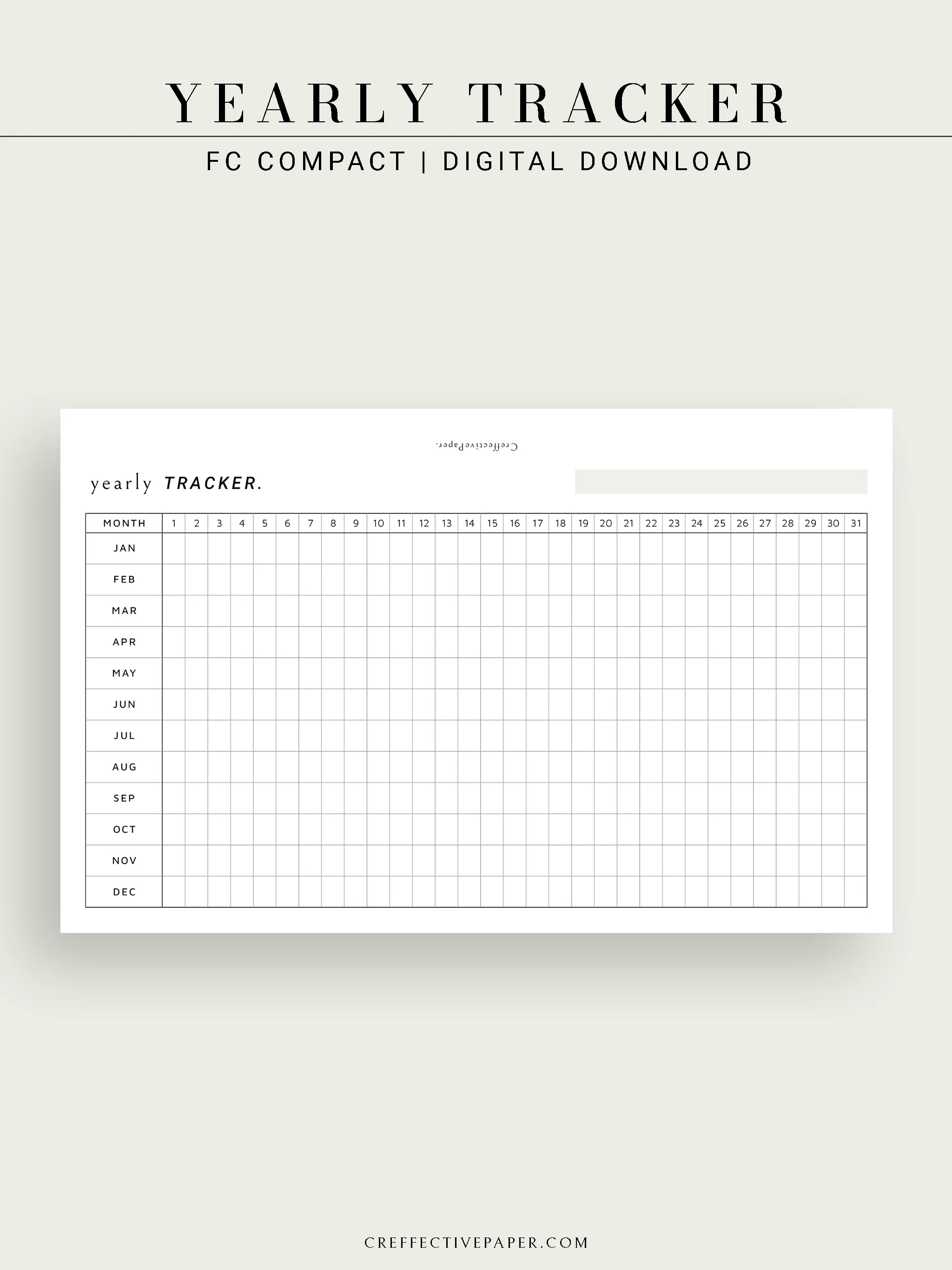 Y107 | Yearly Tracker, Habit Tracking Template