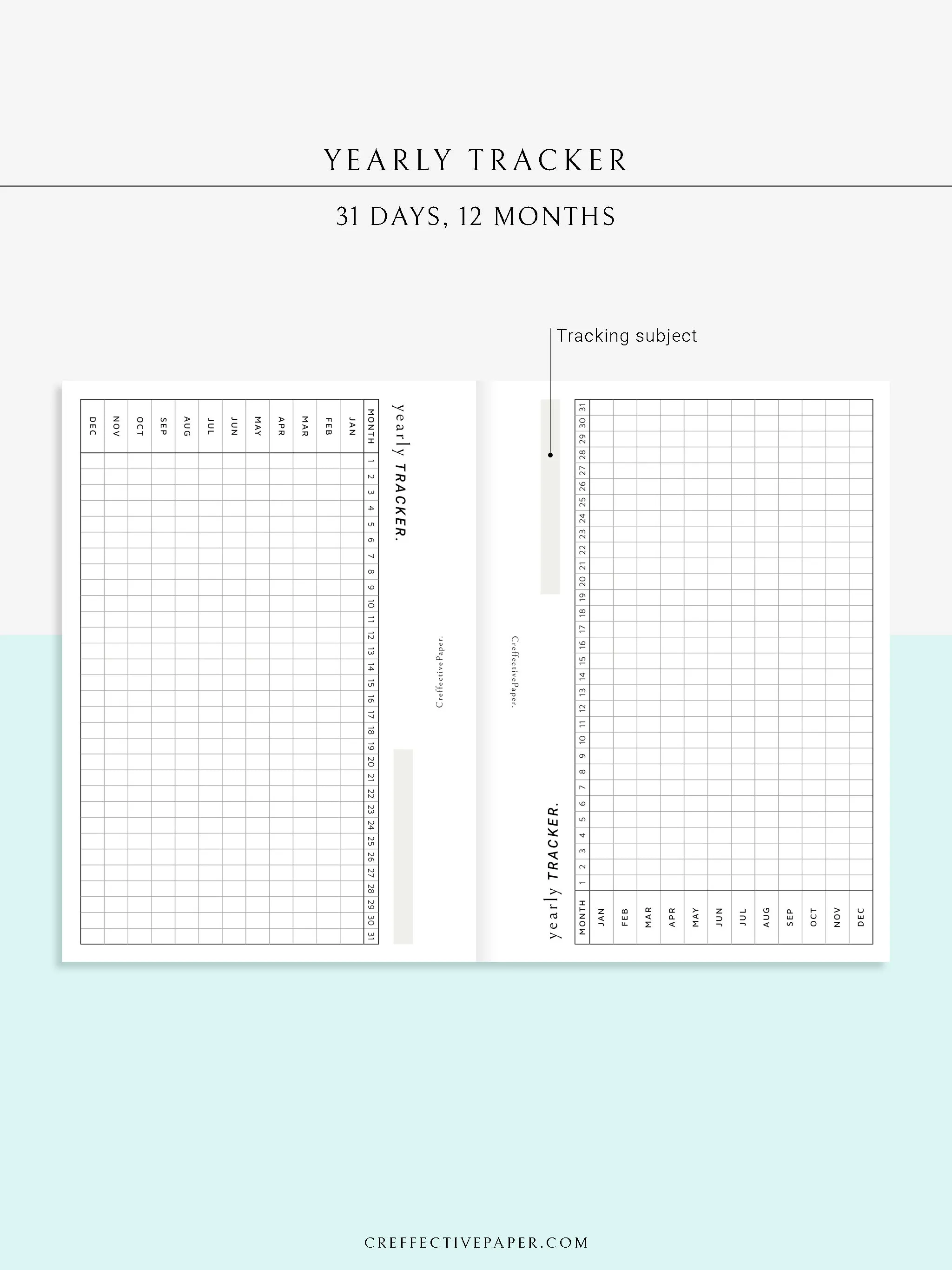 Y107 | Yearly Tracker, Habit Tracking Template