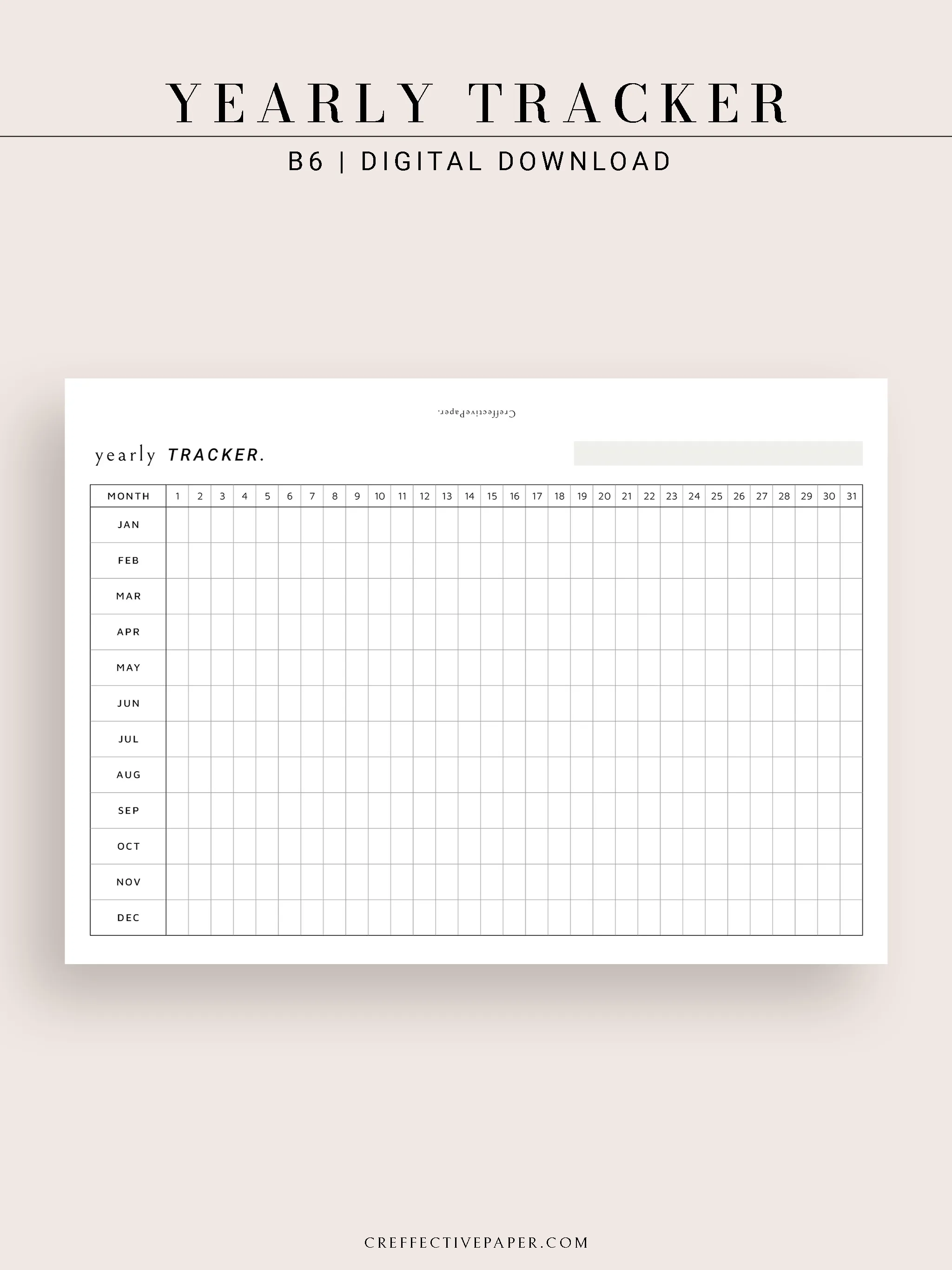 Y107 | Yearly Tracker, Habit Tracking Template