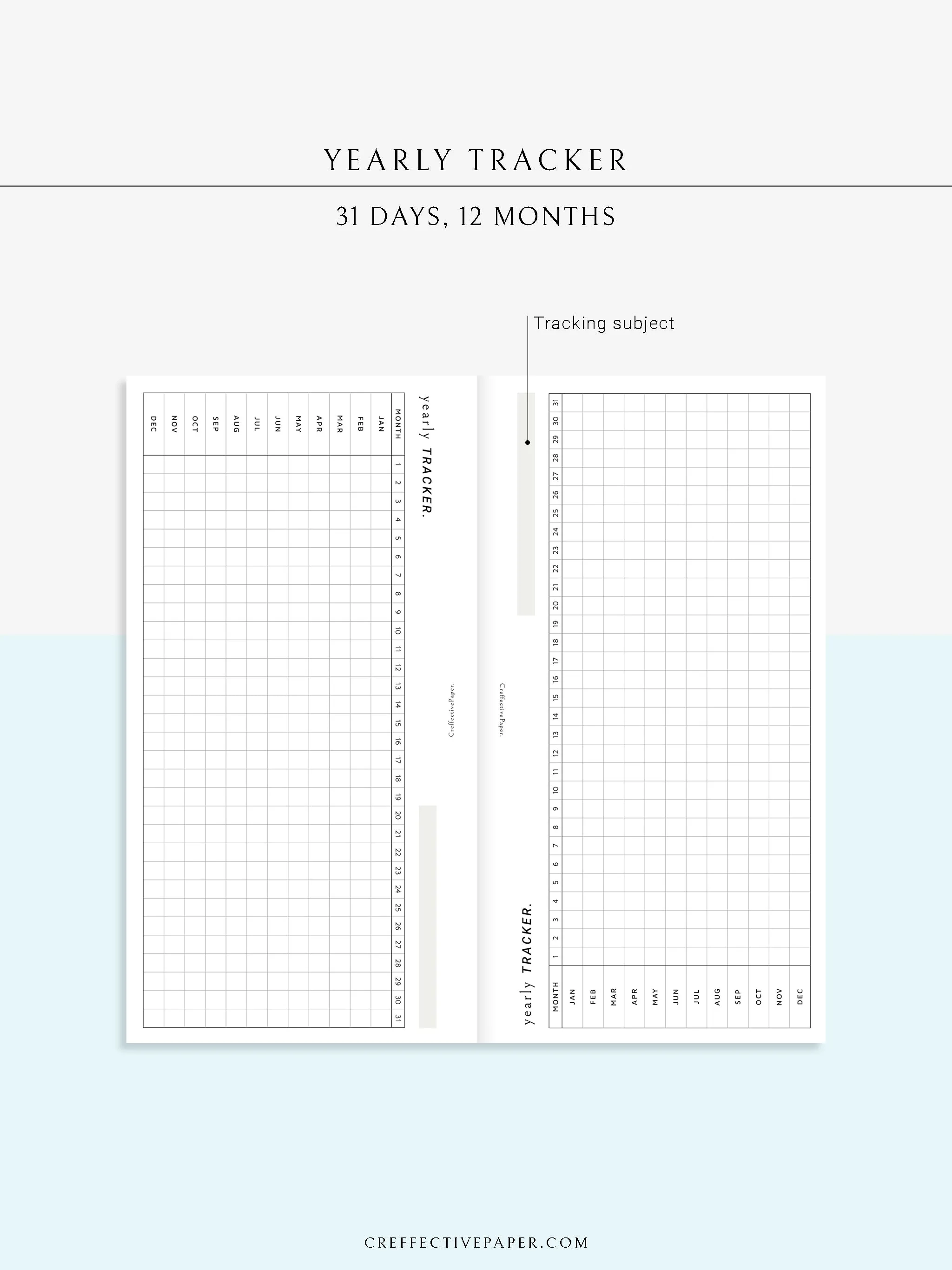 Y107 | Yearly Tracker, Habit Tracking Template