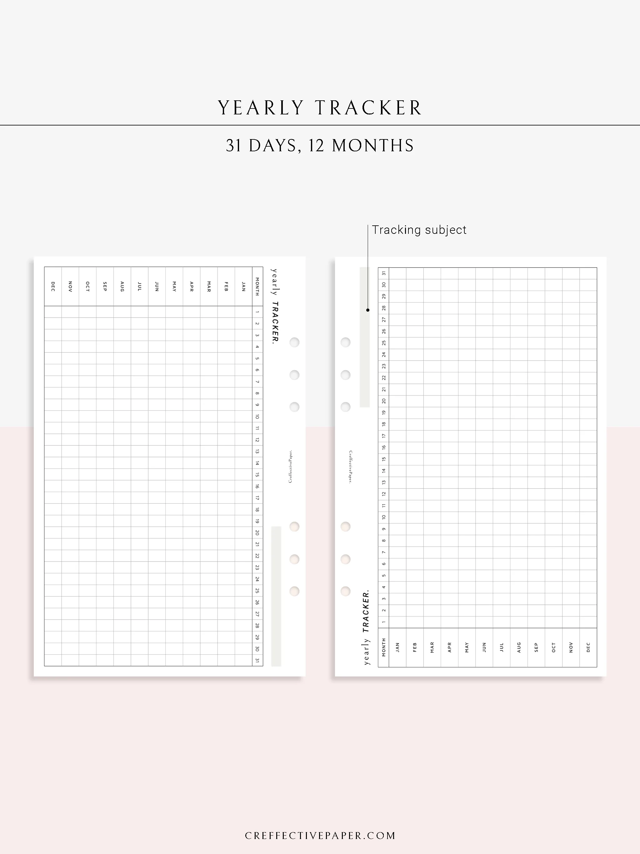 Y107 | Yearly Tracker, Habit Tracking Template