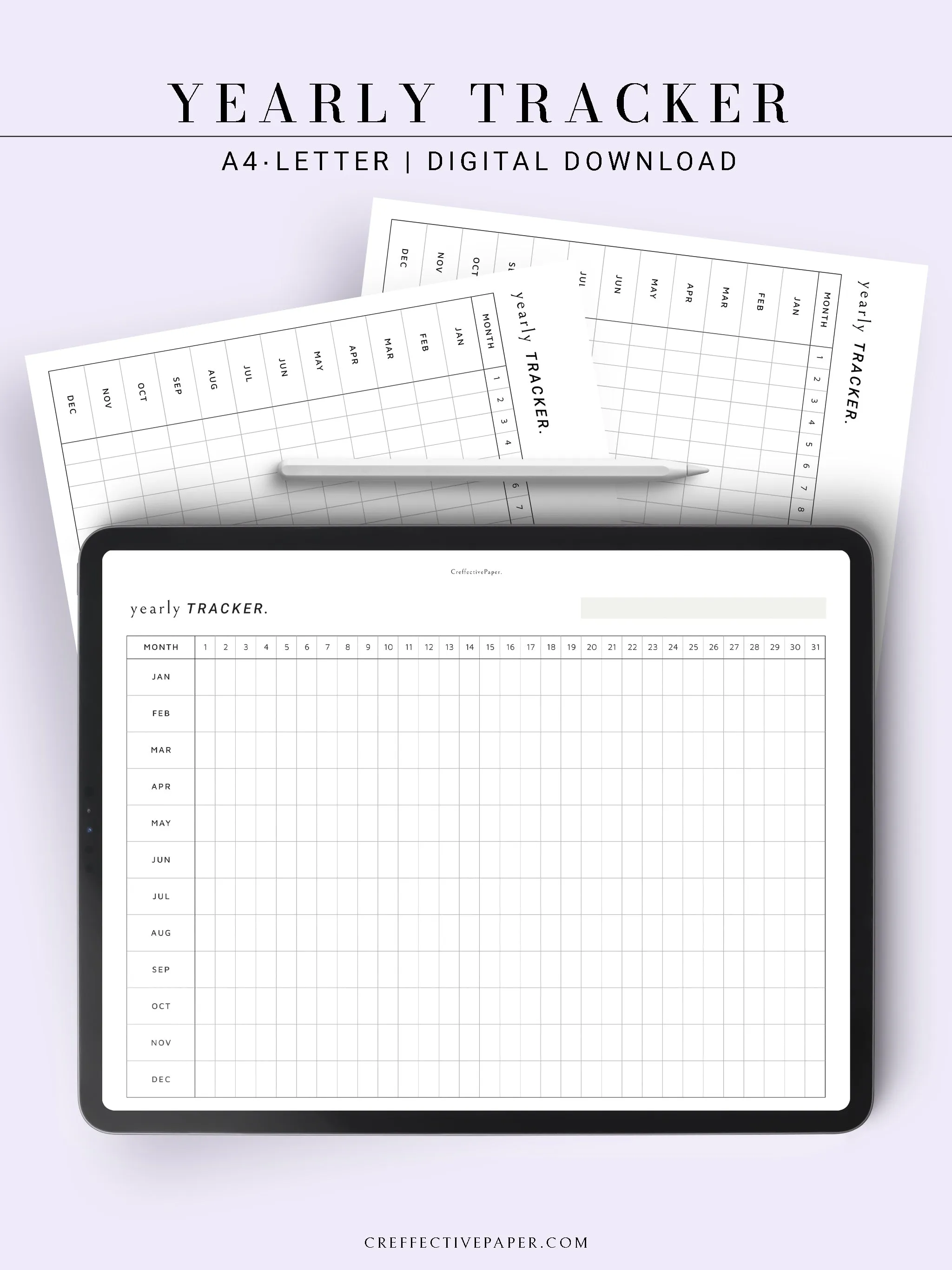 Y107 | Yearly Tracker, Habit Tracking Template