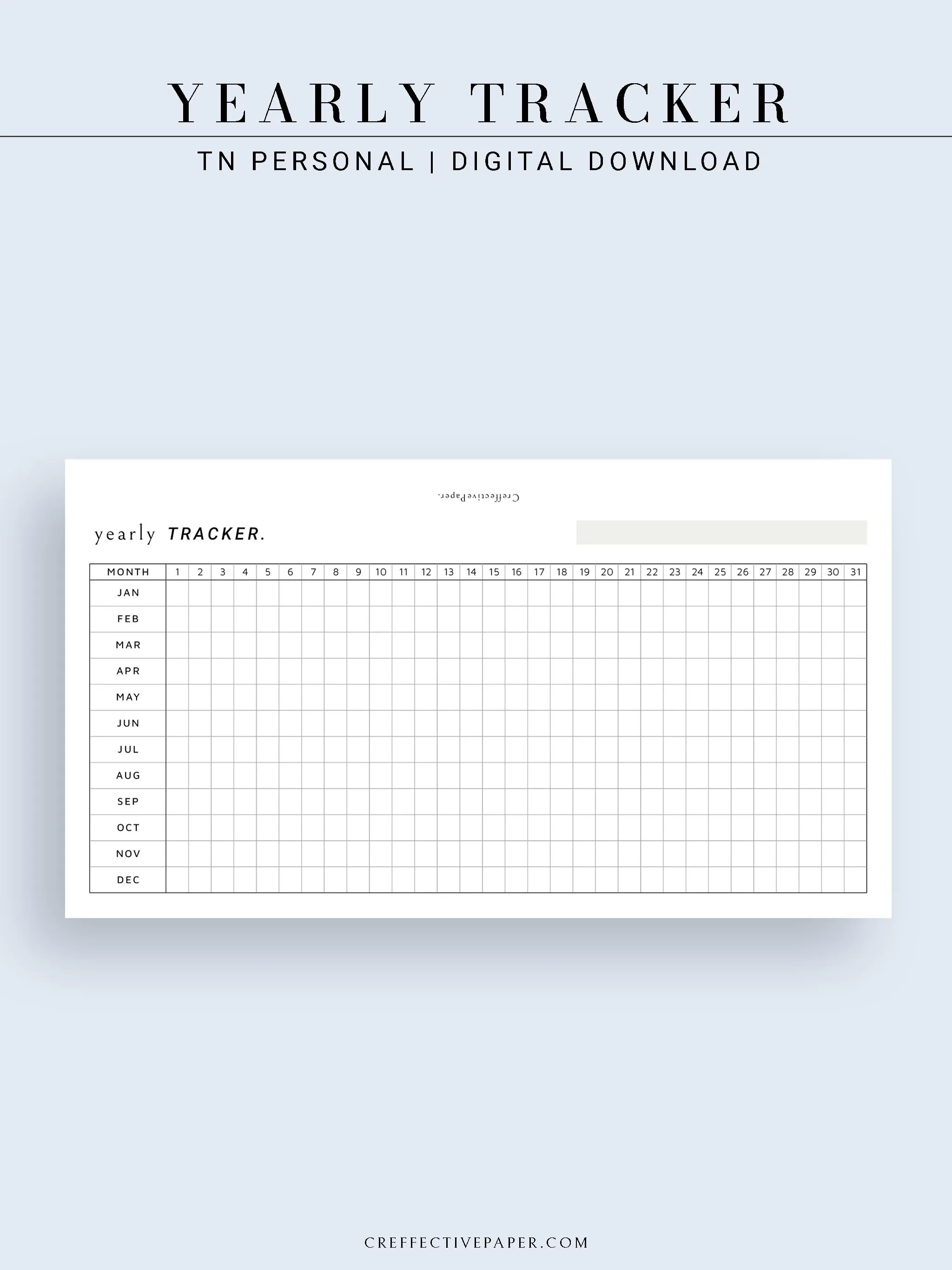 Y107 | Yearly Tracker, Habit Tracking Template