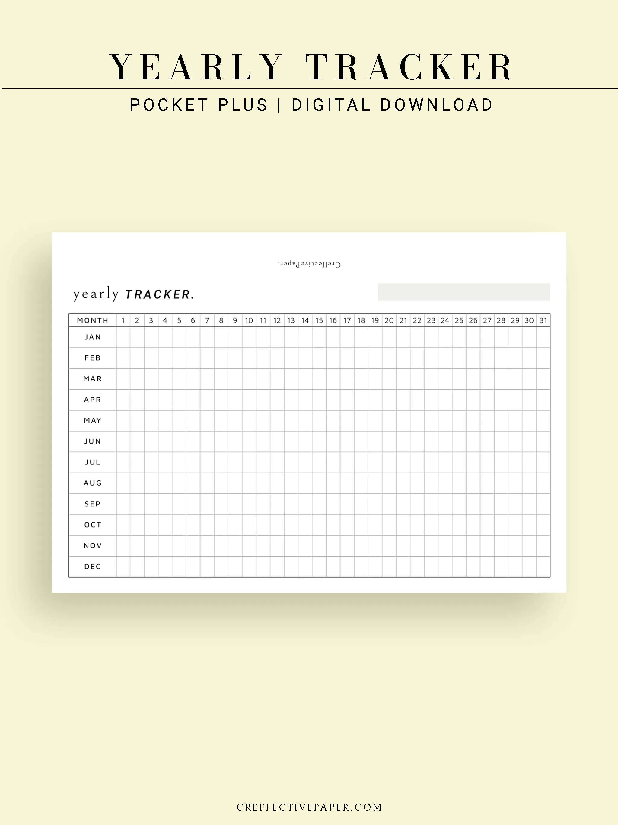 Y107 | Yearly Tracker, Habit Tracking Template